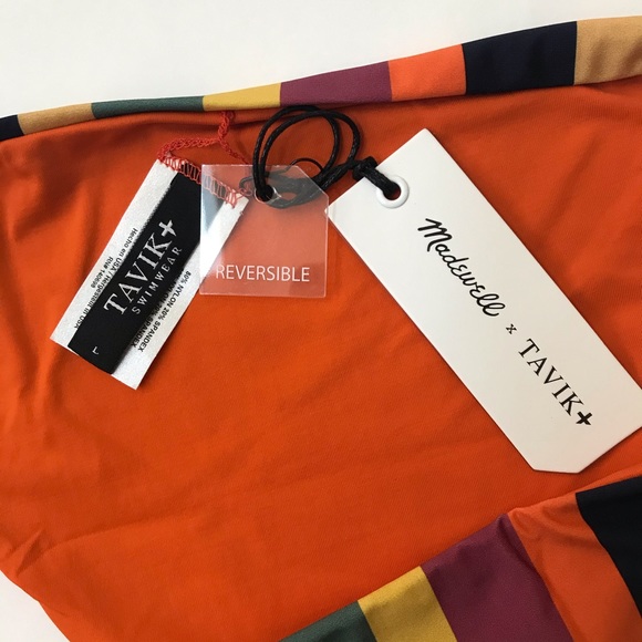 Madewell Tavik Ali Moderate Peacock Stripe Bottom - Picture 7 of 10